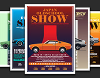 Vintage car show poster template