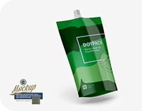Glossy Stand-Up Pouch Mockup