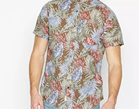 Foliage and big leaves prints for Menswear