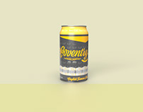 Coventry Beer Can Design In Yellow Colour Branding