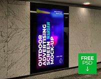Free Outdoor Ad Screen Mock-Up 4 v1