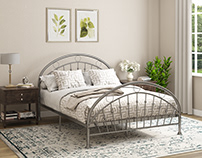 Antique Iron Bed & Vintage Bedroom Design Idea Render