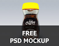 Free Coffee Jar PSD Mockup
