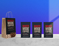 Free Coffee Branding With Bag Mockup