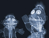 X-rays of Sesame Street Puppets