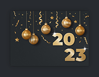 2023 New Year greeting card with empty space for text