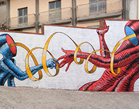 Gods in Love - Wall in Oppido Lucano - Italy