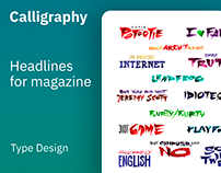 Calligraphy Headlines for BMR magazine