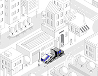 Comvoy Truck // Isometric Illustration