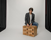 CrossBox // Cardboard stool and bench