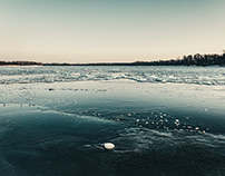 Water and Ice. Vistula River