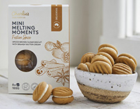 Charlie's Mini Melting Moments Packaging illustrations
