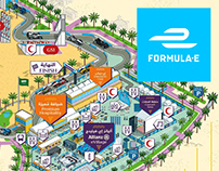 Formula E Ad Diriyah E-Prix Event Map Illustration