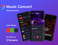 Music Concert App Screens Design Kit