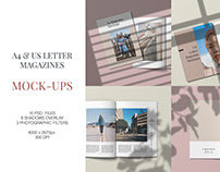 A4 and US Letter Magazines Mock-Ups