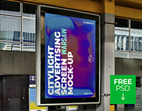 Free Warsaw Outdoor Citylight Ad Screen Mock-Up 9 v2