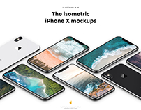 The isometric iPhone X mockups