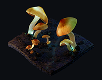 Low Poly Elven Mushrooms