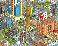 OYO Rooms: City Mural, Timeline & Book Illustrations