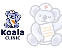 Koala Clinic Cute Kids Logo Template