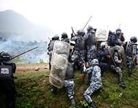 A violent protest, news and daily life in Nepal