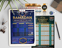 Islamic ramadan calendar template design 2023