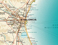 Concept design: a map of Valencia Province, Spain