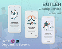 Butler||Cleaning Service APP Onboarding Screens Design