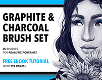 25 Graphite & Charcoal Procreate Brushes for Portraits