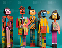 Colorful Cardboard People