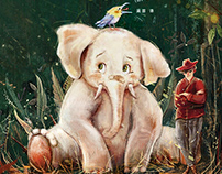 "Ozbel and the Elephant" Kenji Miyazawa book cover art