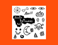 Doodle Halloween Set Clip Art