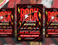 Rock Music Event Festival Poster Flyer Design PSD