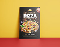 Free Premium Fast Food Pizza Flyer Design Template PSD