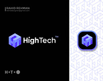 High Tech Modern creative logo, H+T+Blockchain.