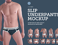 12 Mockups Men's Slip Underpants + 1 Free
