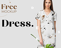 Free Elegant Dress Mockup for Fabric Designers