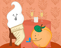 Peach Ice Cream Bliss | Sequential Illustrations