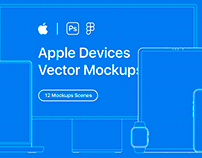 12 Apple Devices Outline & Fill Mockups - 2023
