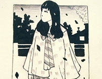 Girl of Fall . illustration