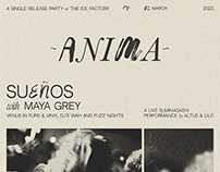 Event Poster: Anima, Sueños Single Release Party