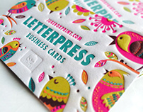 Letterpress Business Cards produced on 100% Cotton.