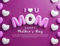 I love you mom happy mother's day greeting card design