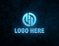 Blue Lights Logo Mockup