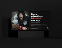 Free Black Billboard Mockup