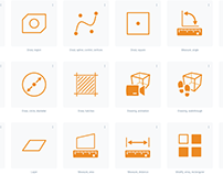 Mathematical, Engineering and CAD icons set