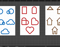 Icon Set - Cloud, Heart and Home