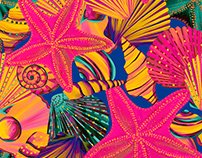 Seashells and Starfishes patterns set | Textile design