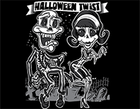 Rock-A-Billy Skeletons dancing the Halloween Twist