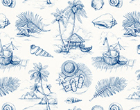 Hand drawn pattern design for vacation clothes